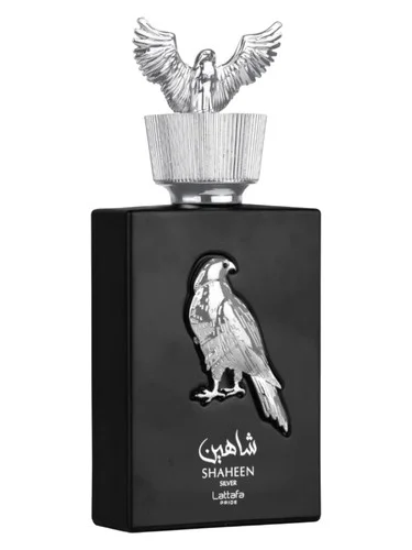 Frasco do perfume Lattafa Shaheen Silver
